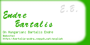 endre bartalis business card